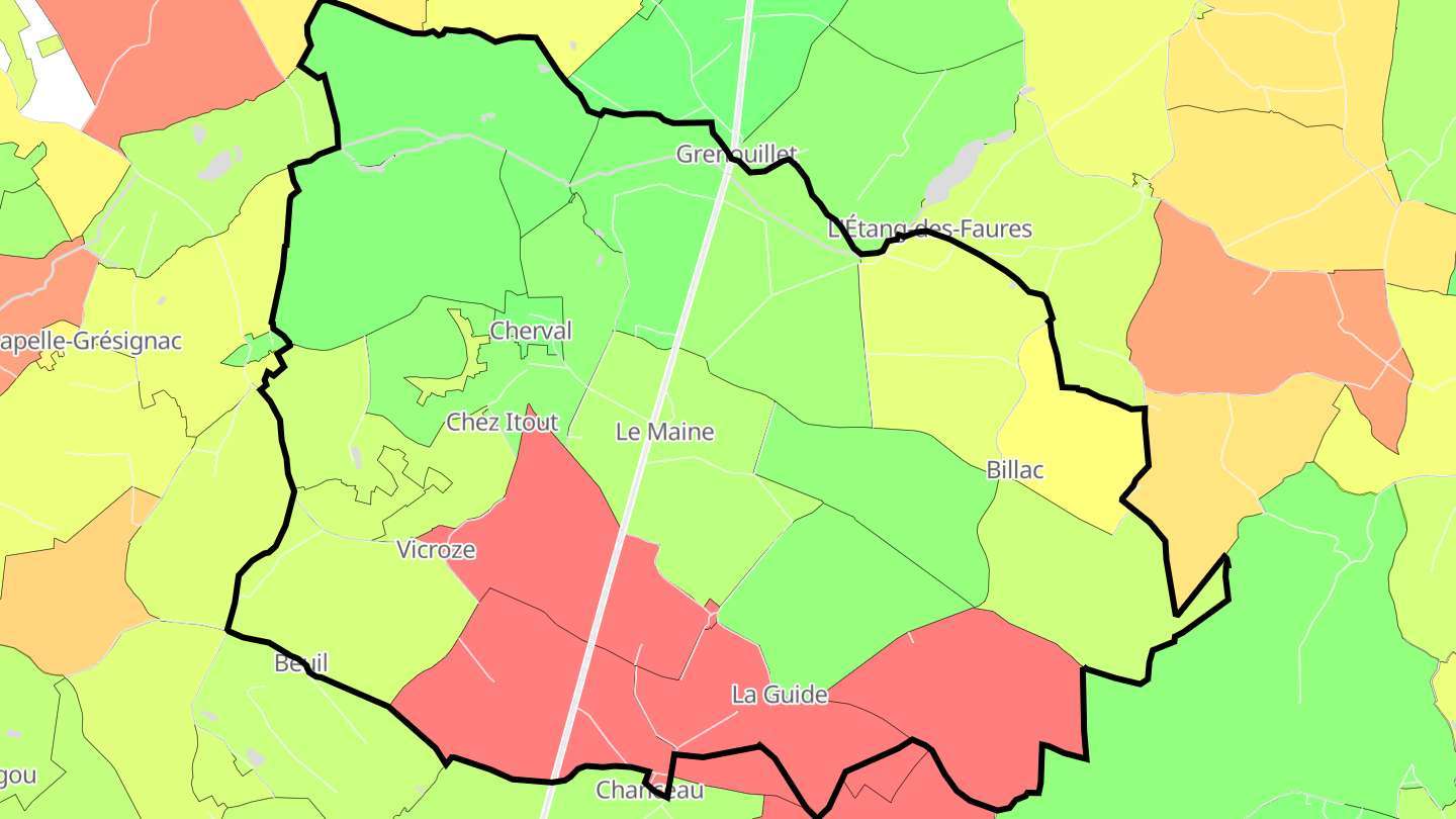 Carte des prix de l'immobilier Cherval