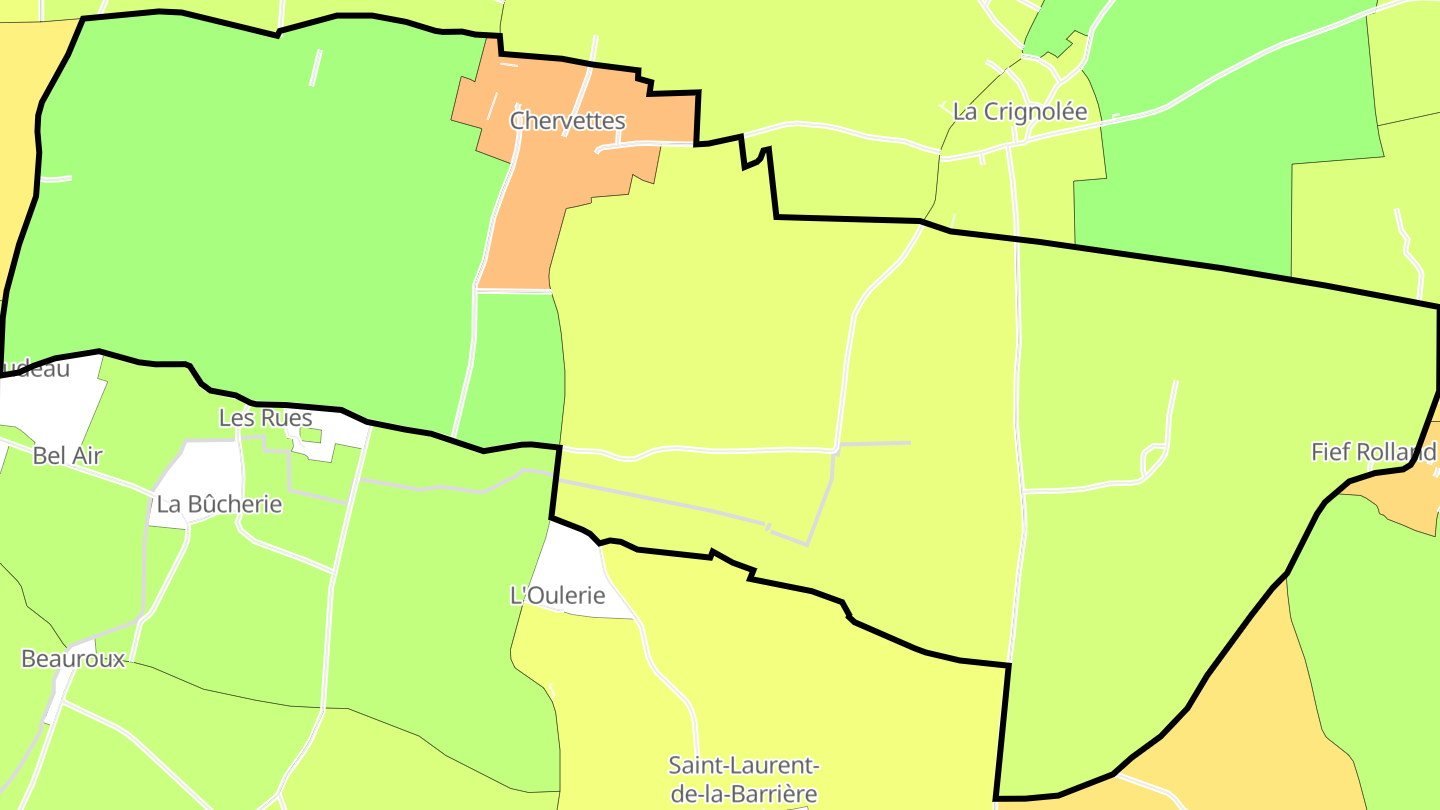 Carte des prix de l'immobilier Chervettes