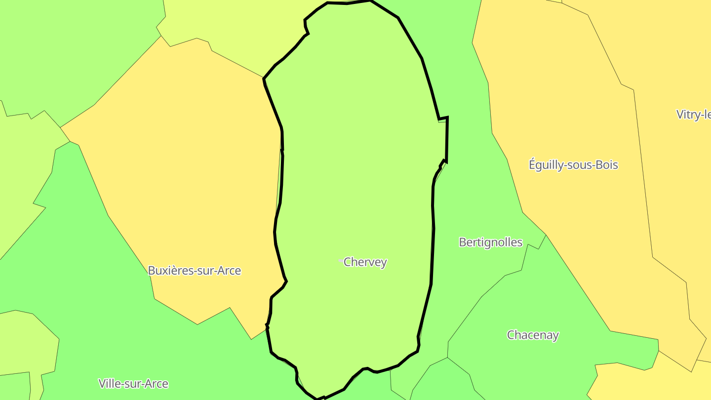 Carte des prix de l'immobilier Chervey