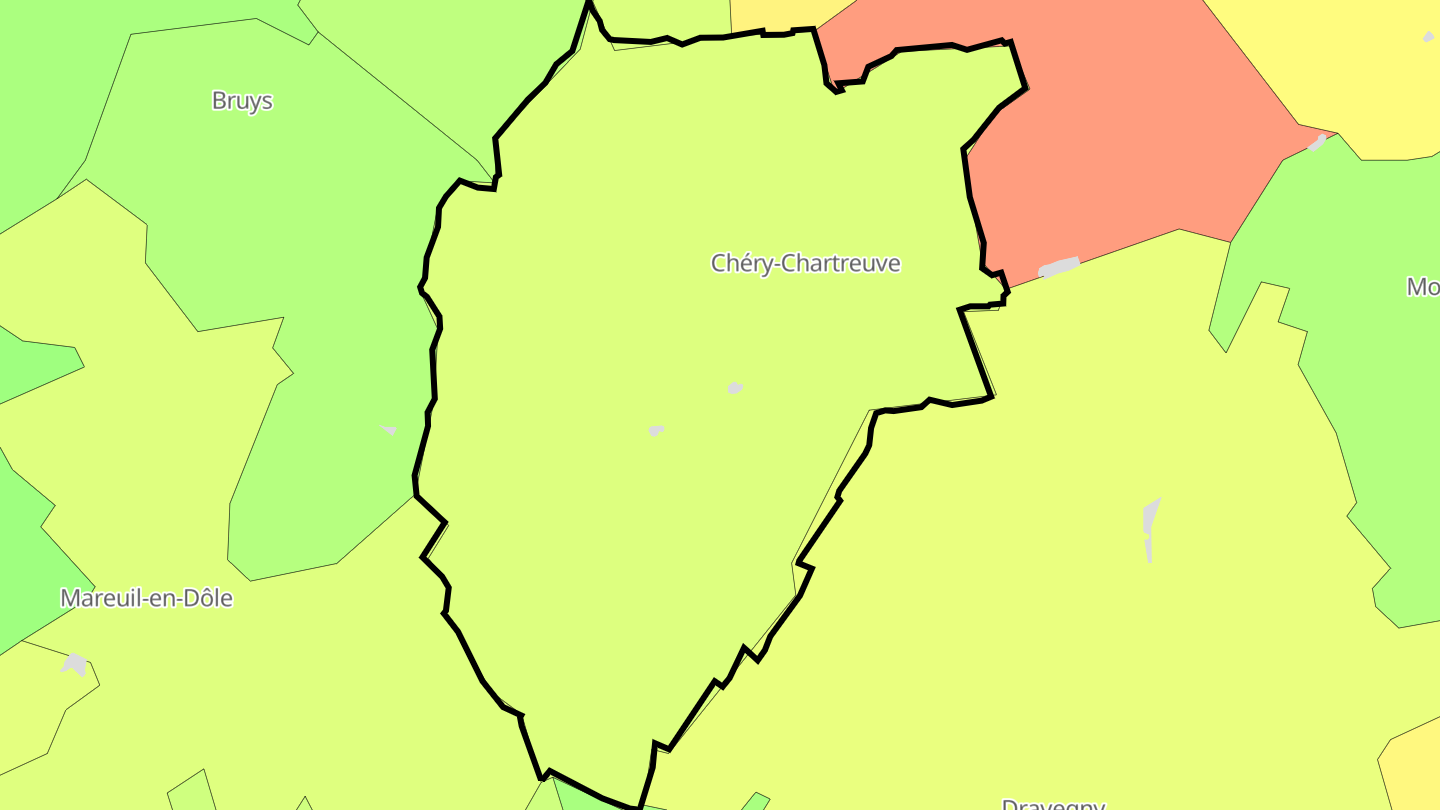 Carte des prix de l'immobilier Chéry-Chartreuve