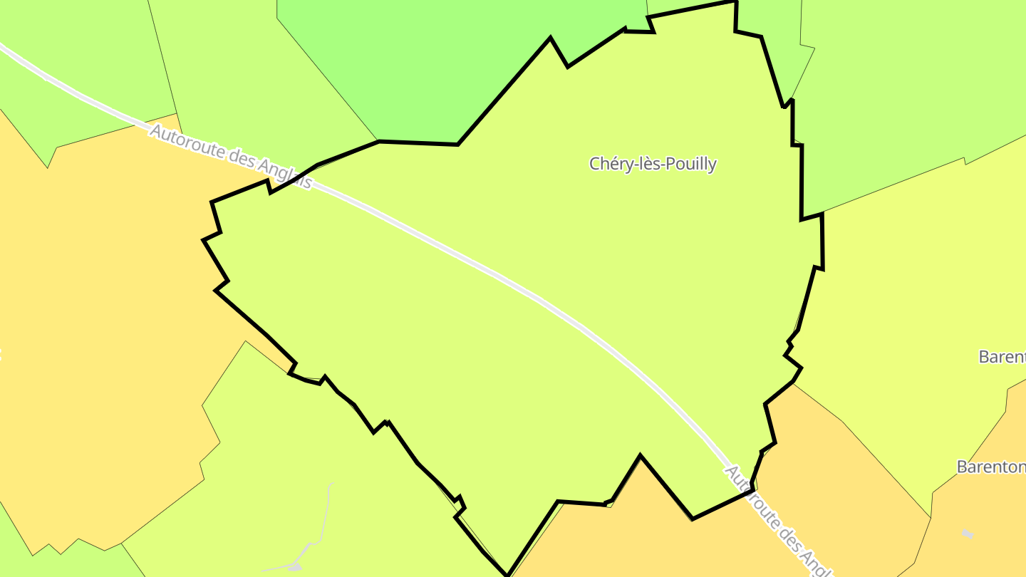 Carte des prix de l'immobilier Chéry-lès-Pouilly