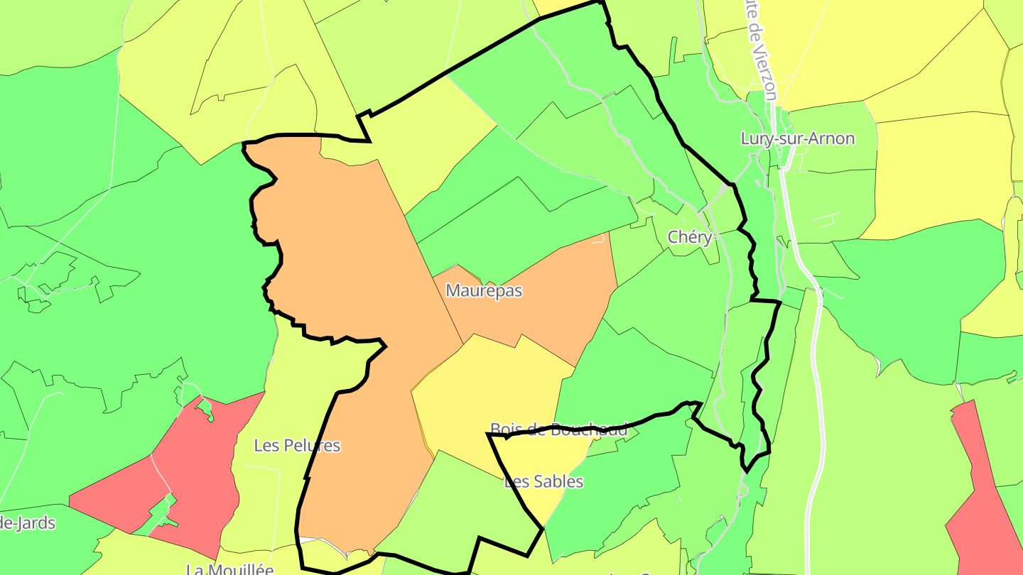 Carte des prix de l'immobilier Chéry