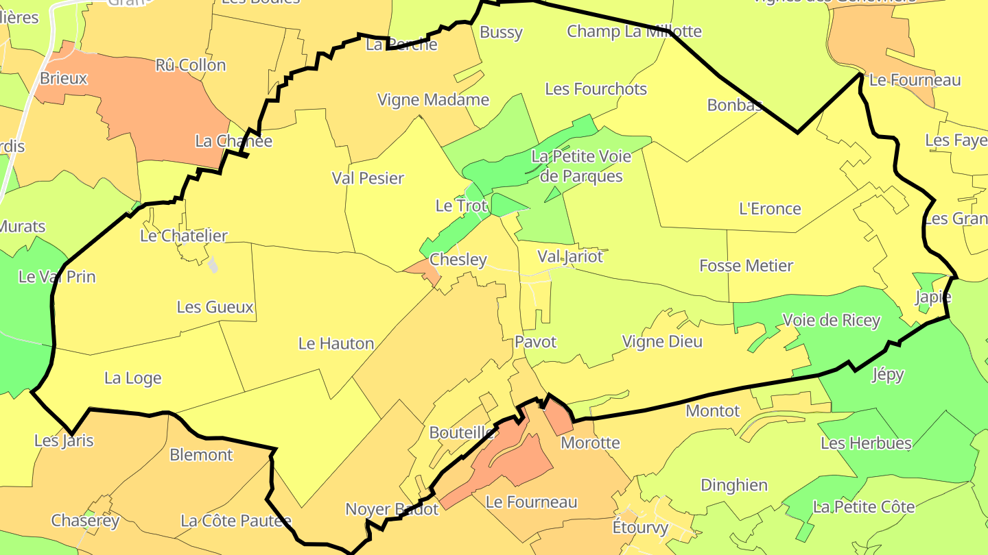 Carte des prix de l'immobilier Chesley