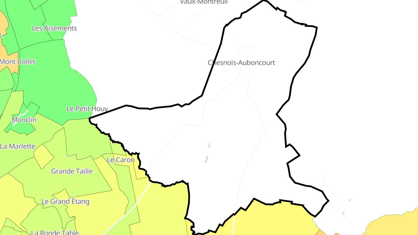 Carte des prix de l'immobilier Chesnois-Auboncourt