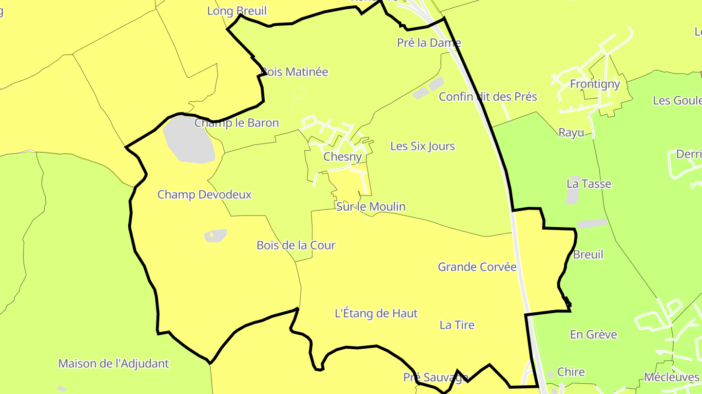 Carte des prix de l'immobilier Chesny