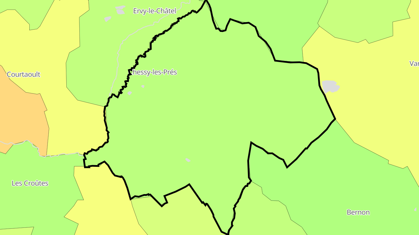 Carte des prix de l'immobilier Chessy-les-Prés