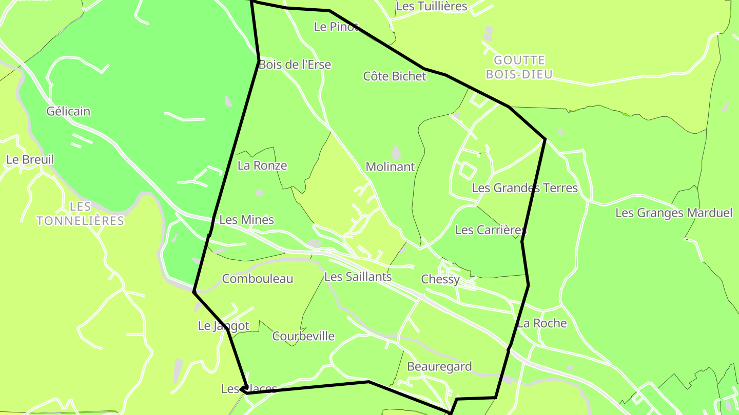Carte des prix de l'immobilier Chessy