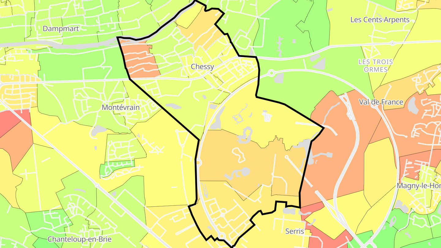 Carte des prix de l'immobilier Chessy