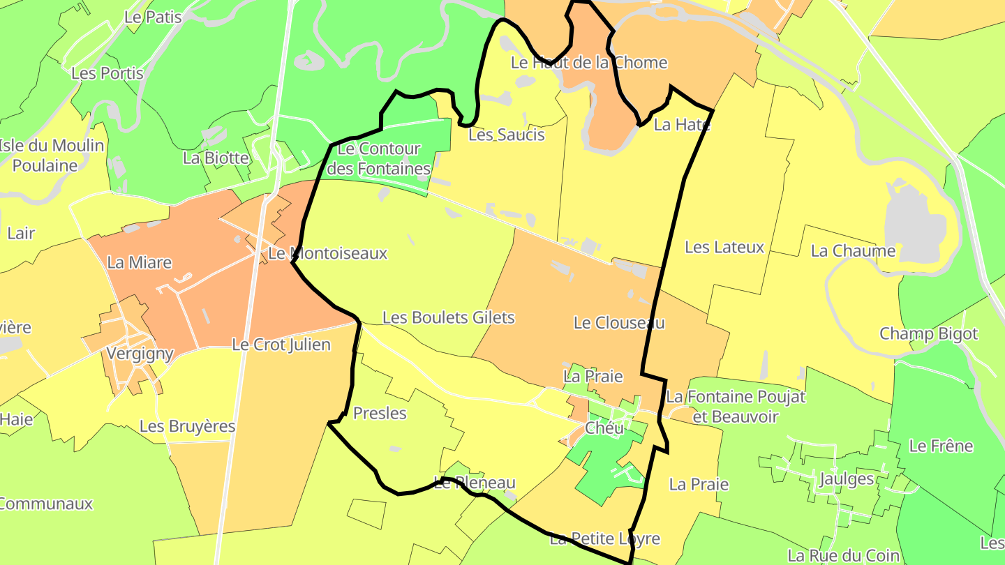 Carte des prix de l'immobilier Chéu