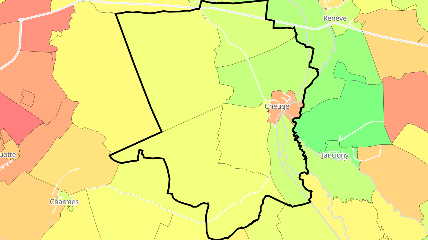 Carte des prix de l'immobilier Cheuge