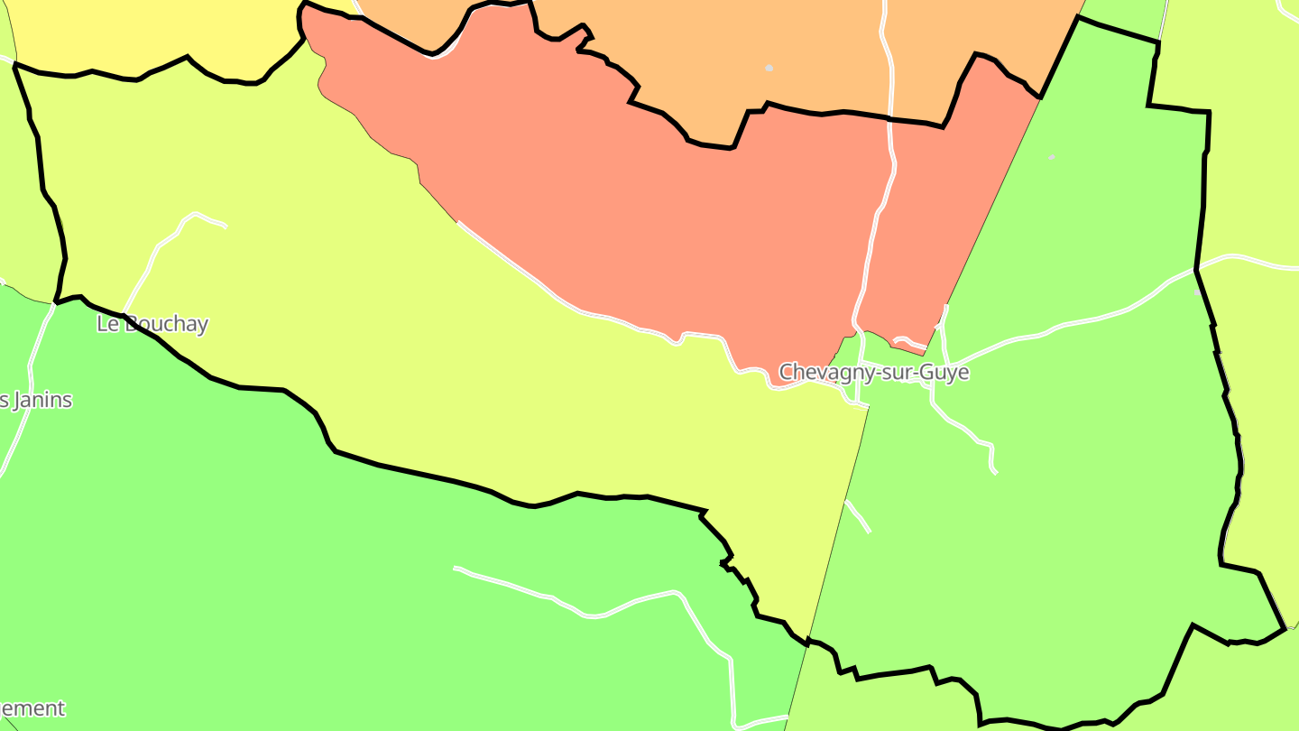 Carte des prix de l'immobilier Chevagny-sur-Guye