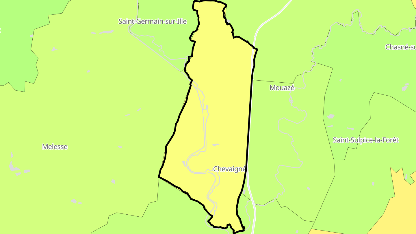 Carte des prix de l'immobilier Chevaigné