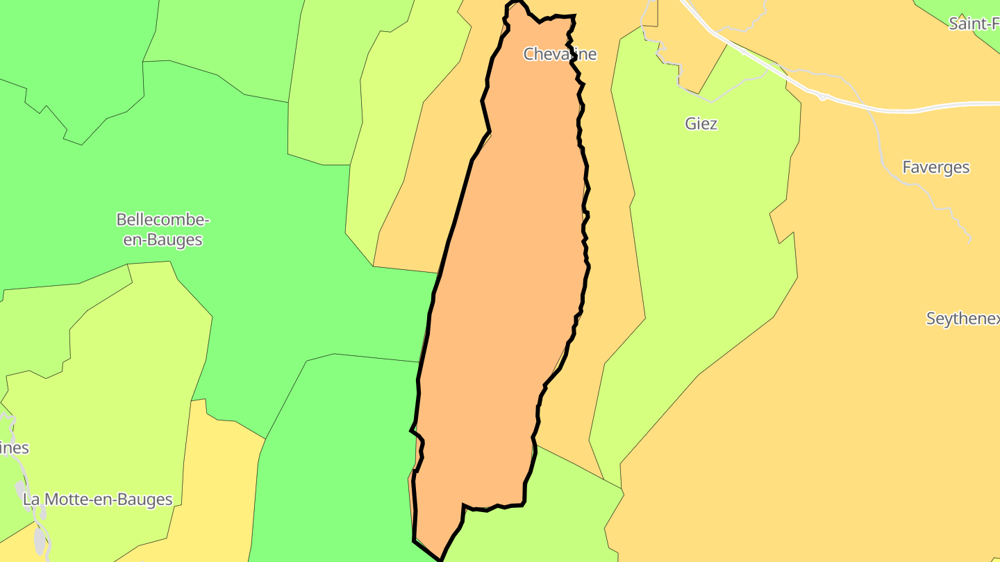 Carte des prix de l'immobilier Chevaline