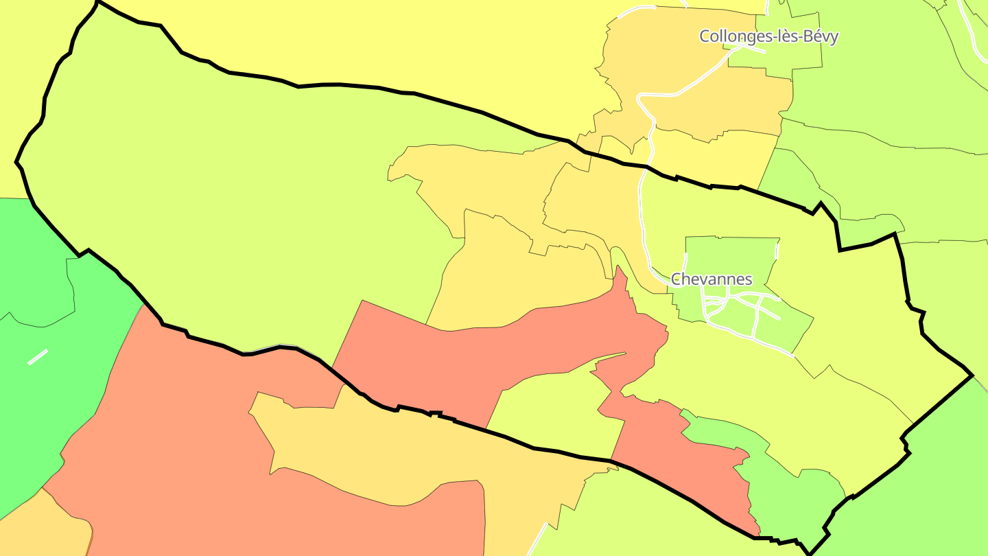 Carte des prix de l'immobilier Chevannes