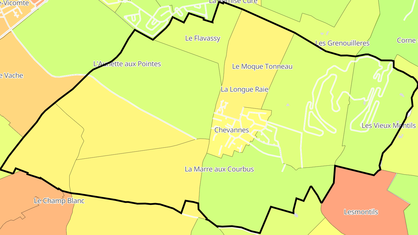 Carte des prix de l'immobilier Chevannes