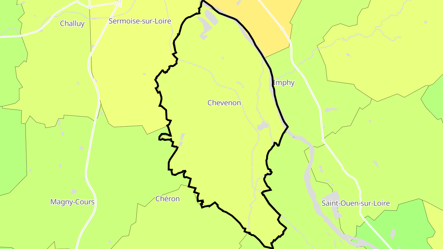 Carte des prix de l'immobilier Chevenon