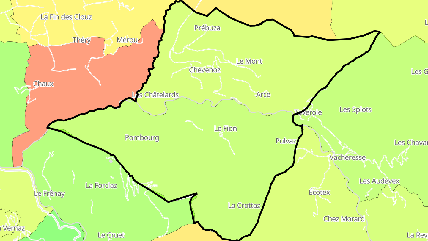 Carte des prix de l'immobilier Chevenoz