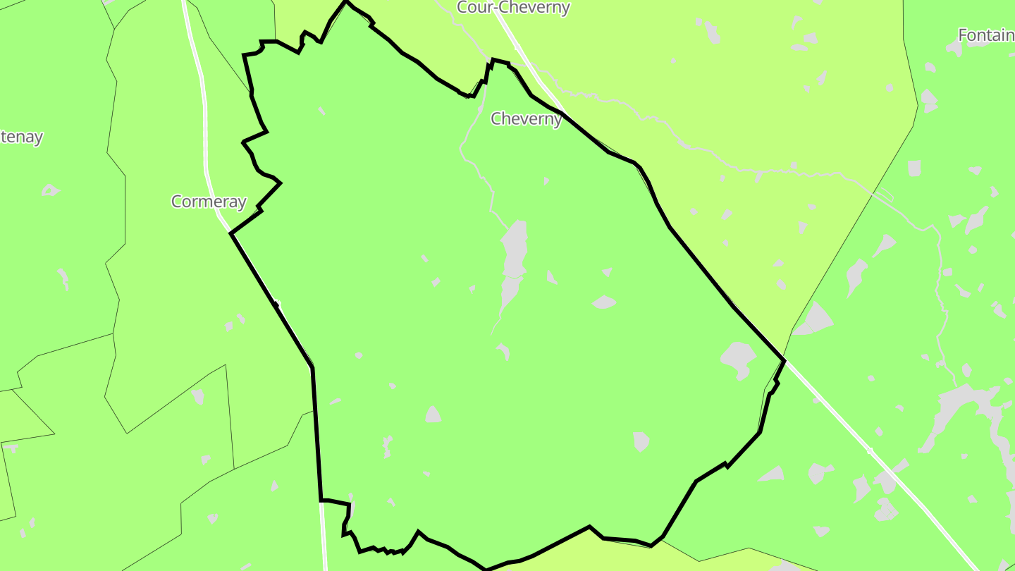 Carte des prix de l'immobilier Cheverny