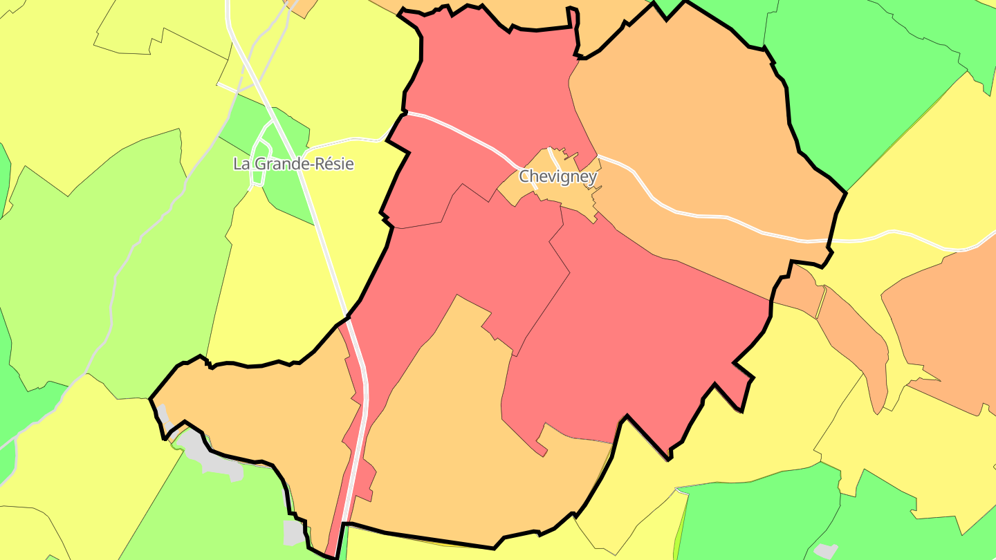 Carte des prix de l'immobilier Chevigney