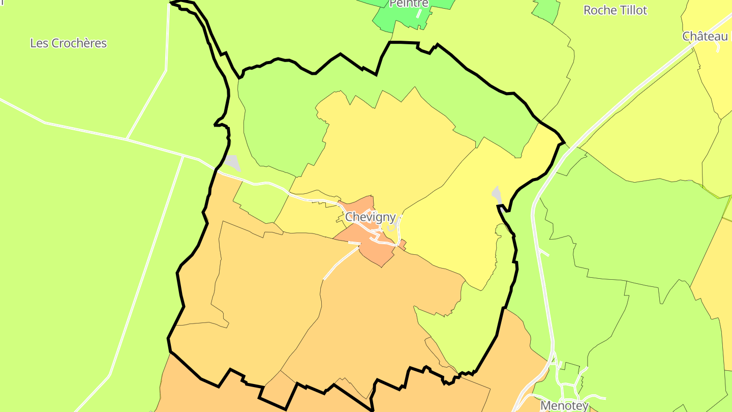 Carte des prix de l'immobilier Chevigny