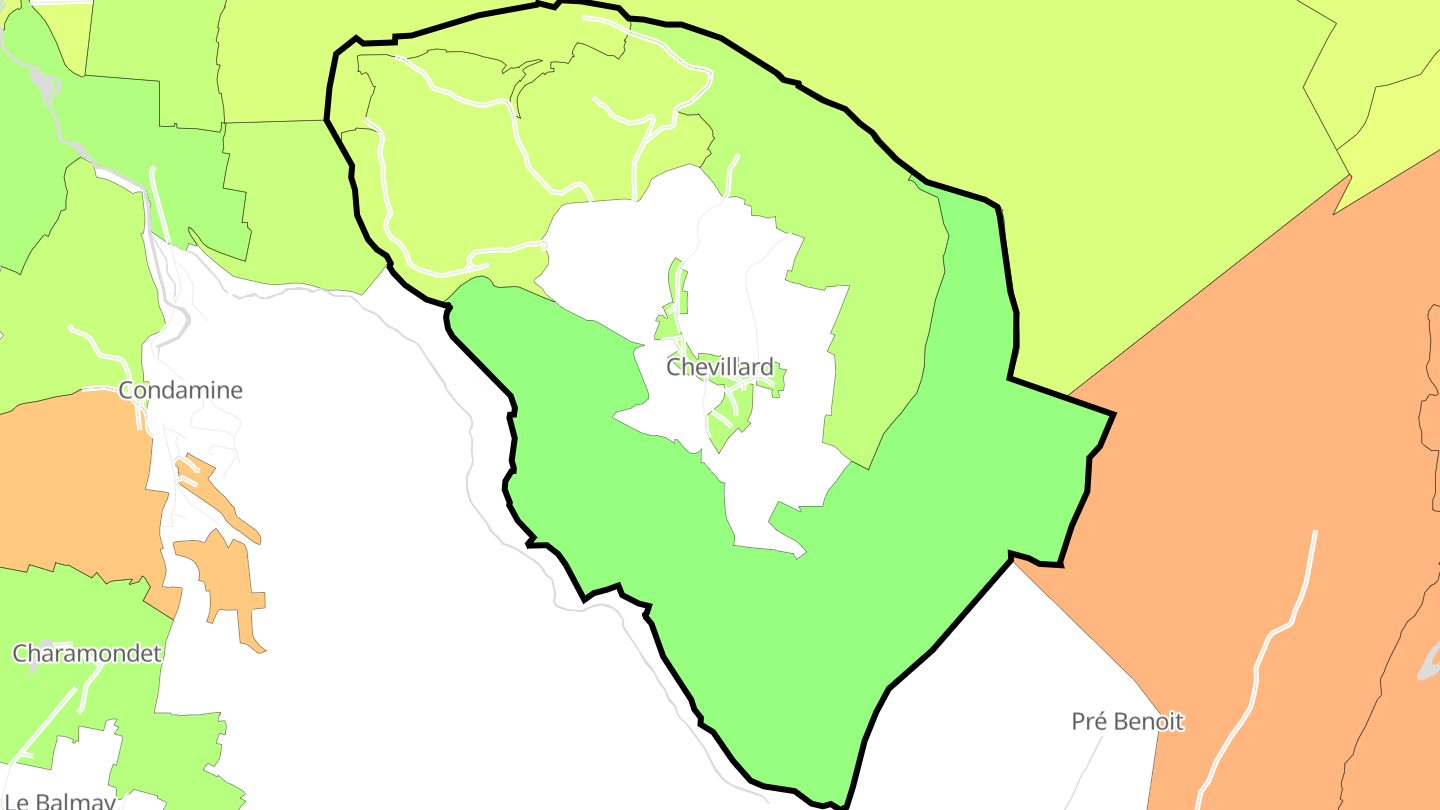 Carte des prix de l'immobilier Chevillard