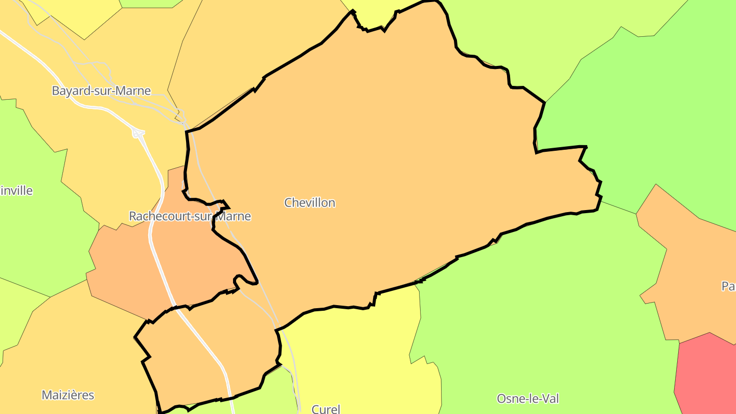 Carte des prix de l'immobilier Chevillon