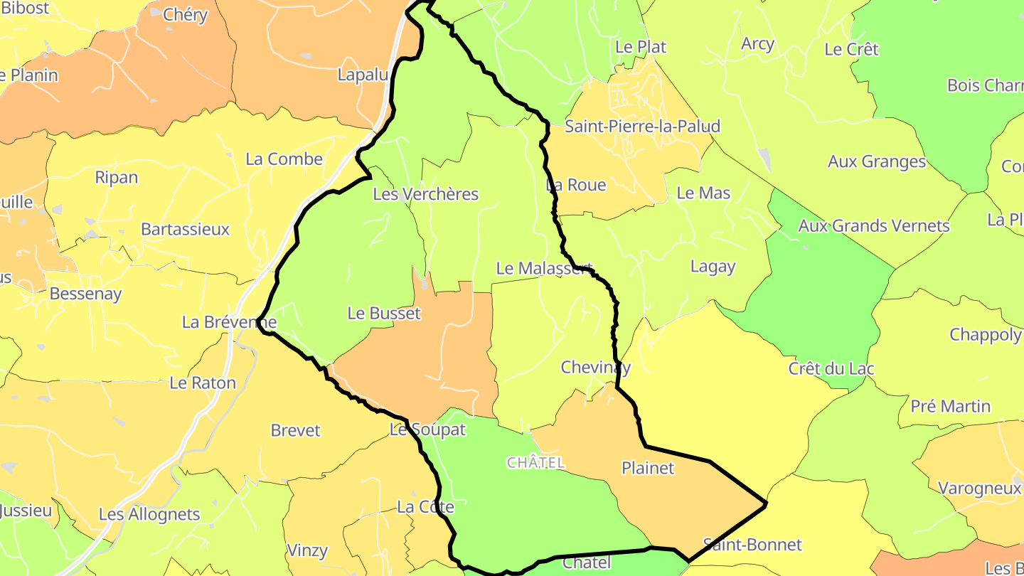 Carte des prix de l'immobilier Chevinay