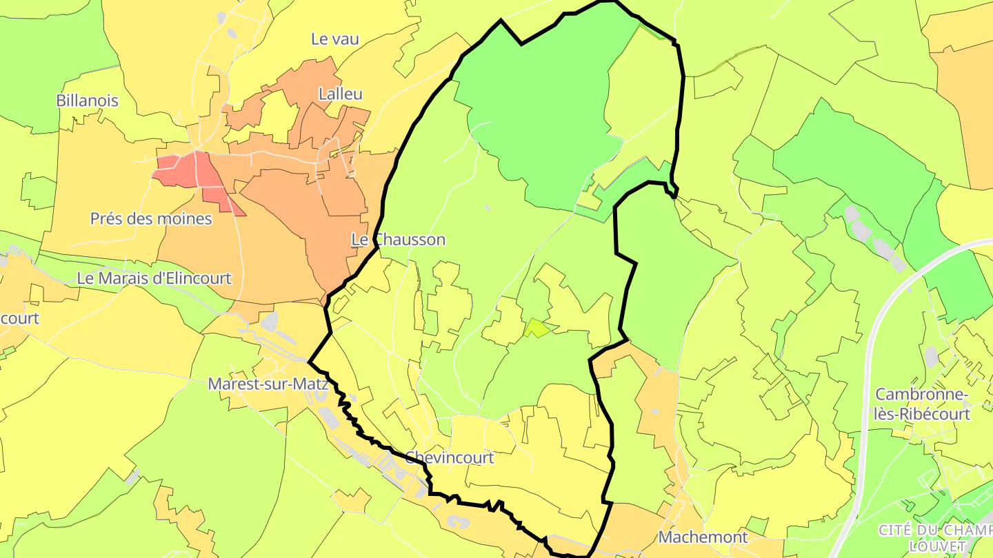 Carte des prix de l'immobilier Chevincourt