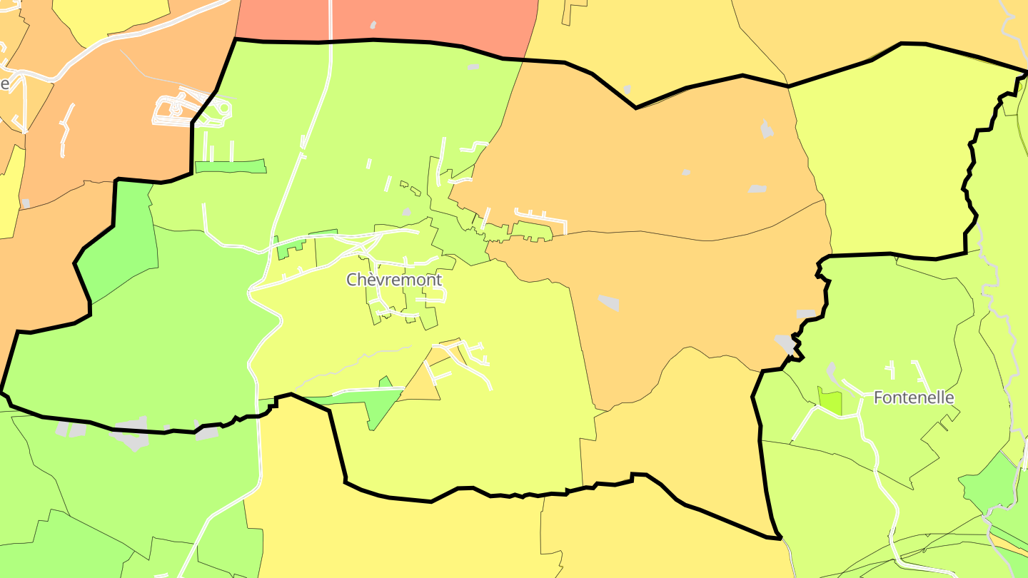 Carte des prix de l'immobilier Chèvremont