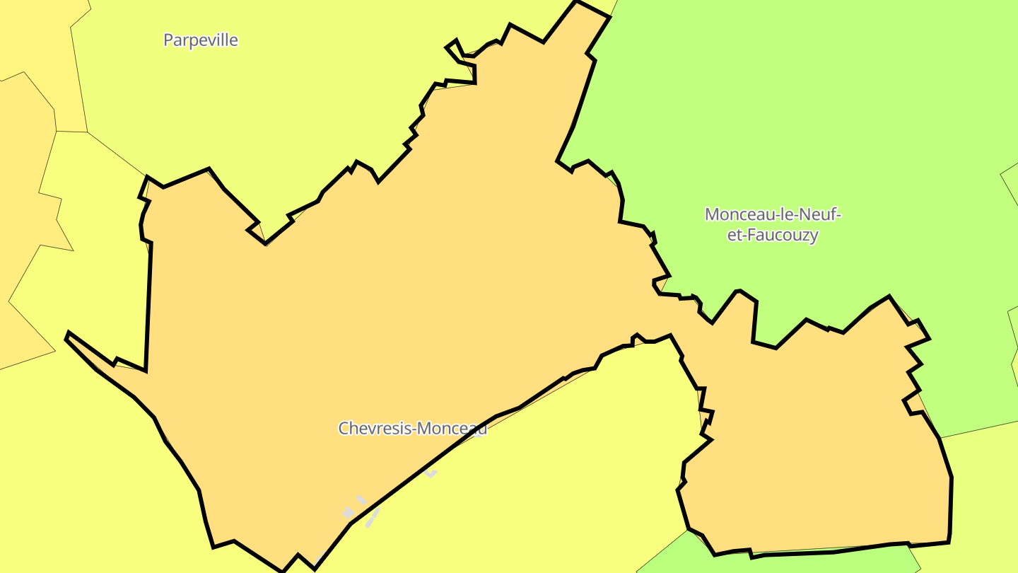 Carte des prix de l'immobilier Chevresis-Monceau