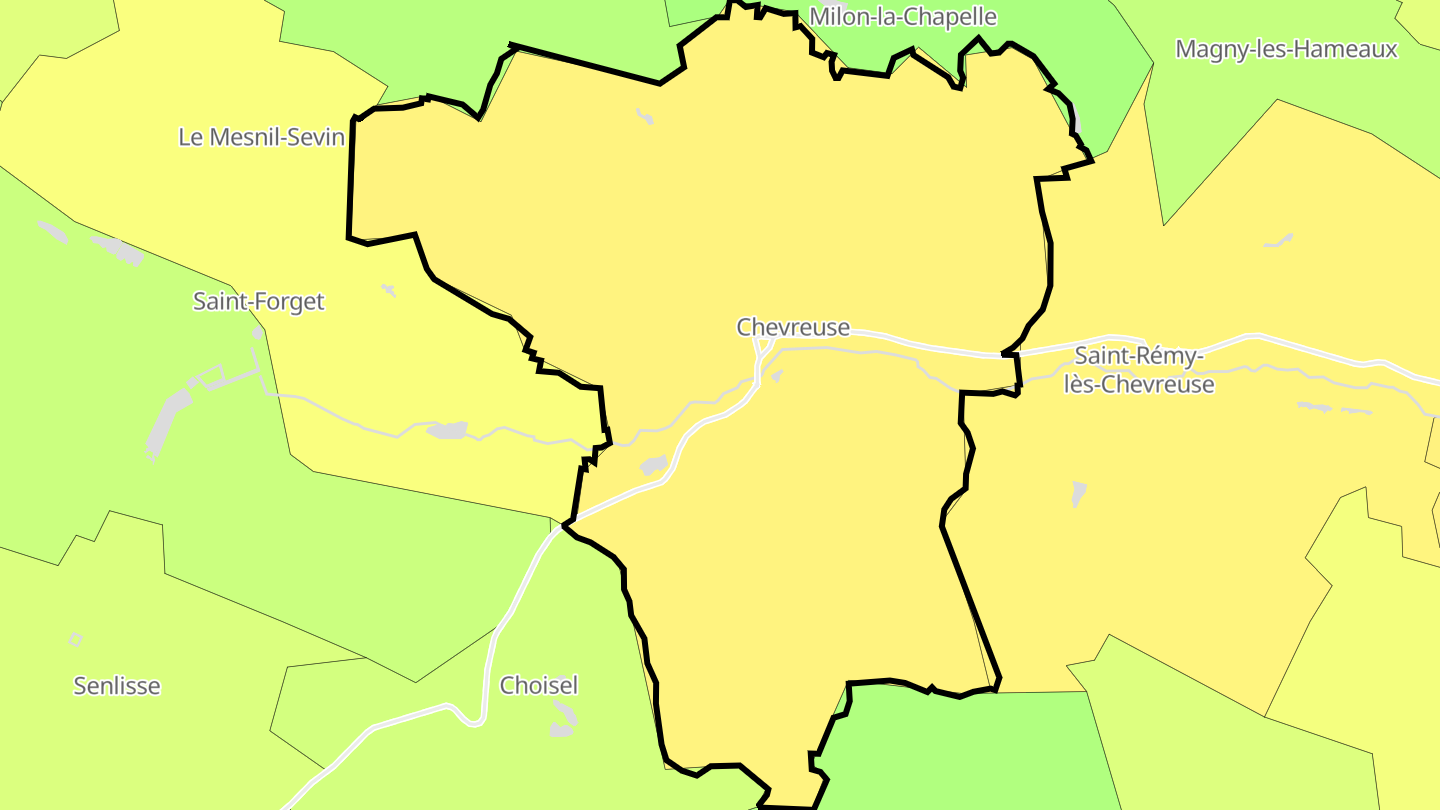 Carte des prix de l'immobilier Chevreuse
