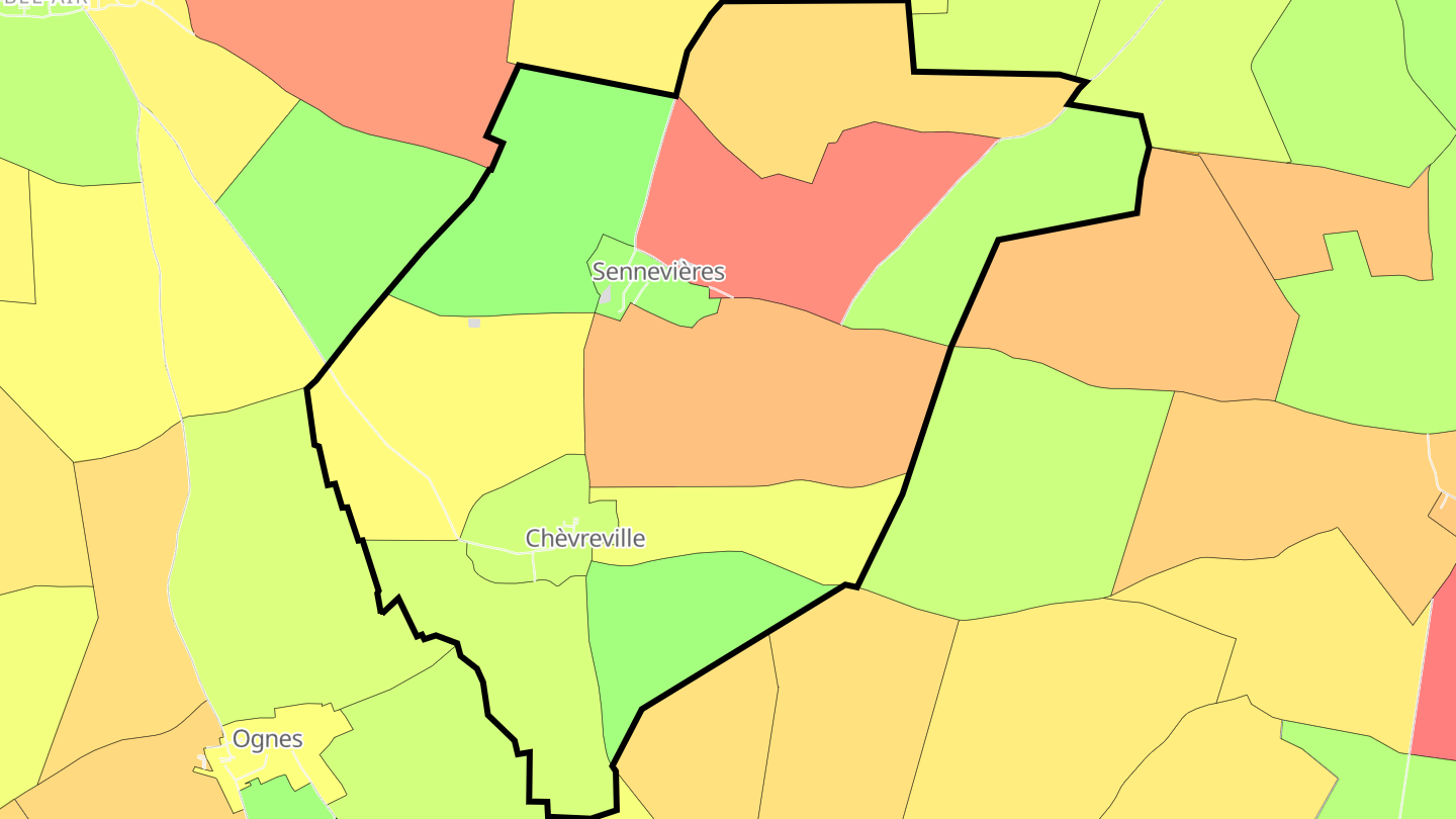 Carte des prix de l'immobilier Chèvreville