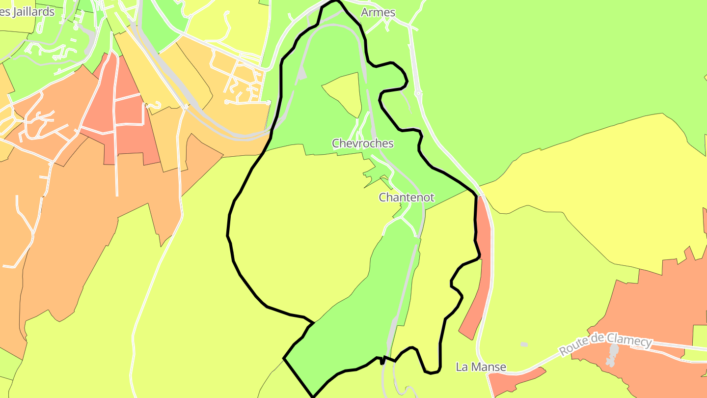 Carte des prix de l'immobilier Chevroches