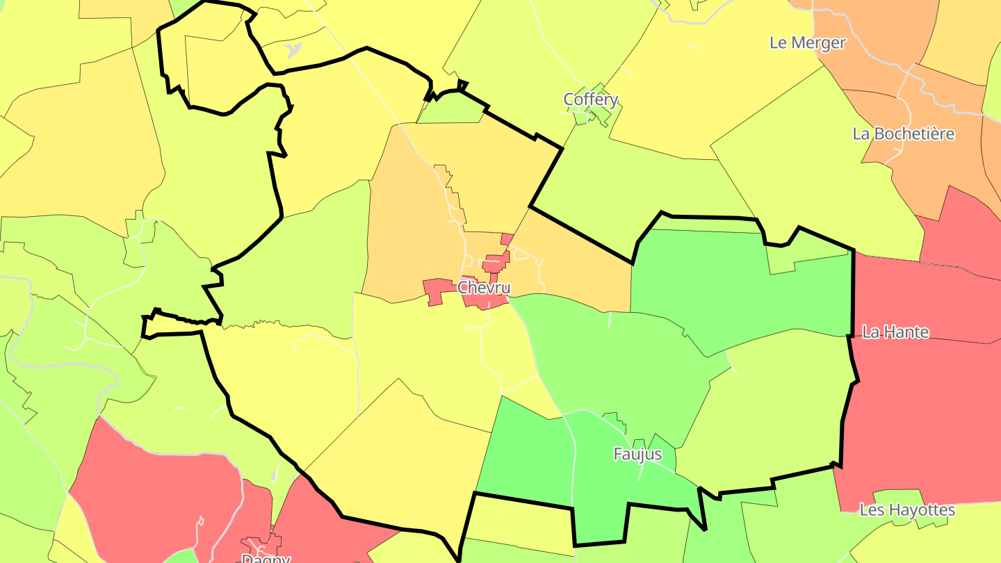Carte des prix de l'immobilier Chevru