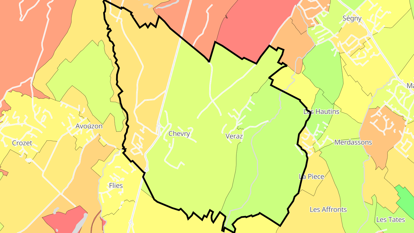 Carte des prix de l'immobilier Chevry