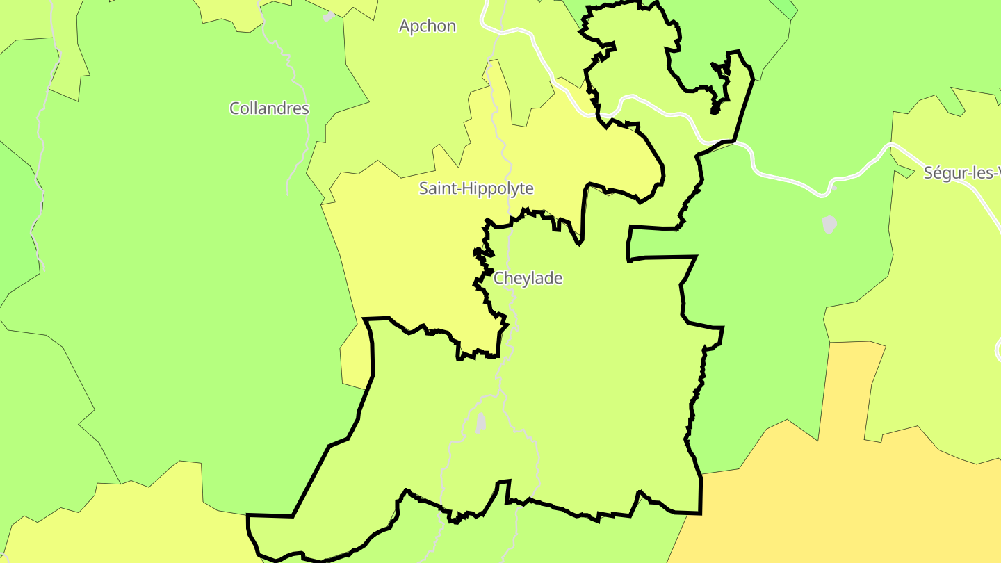 Carte des prix de l'immobilier Cheylade