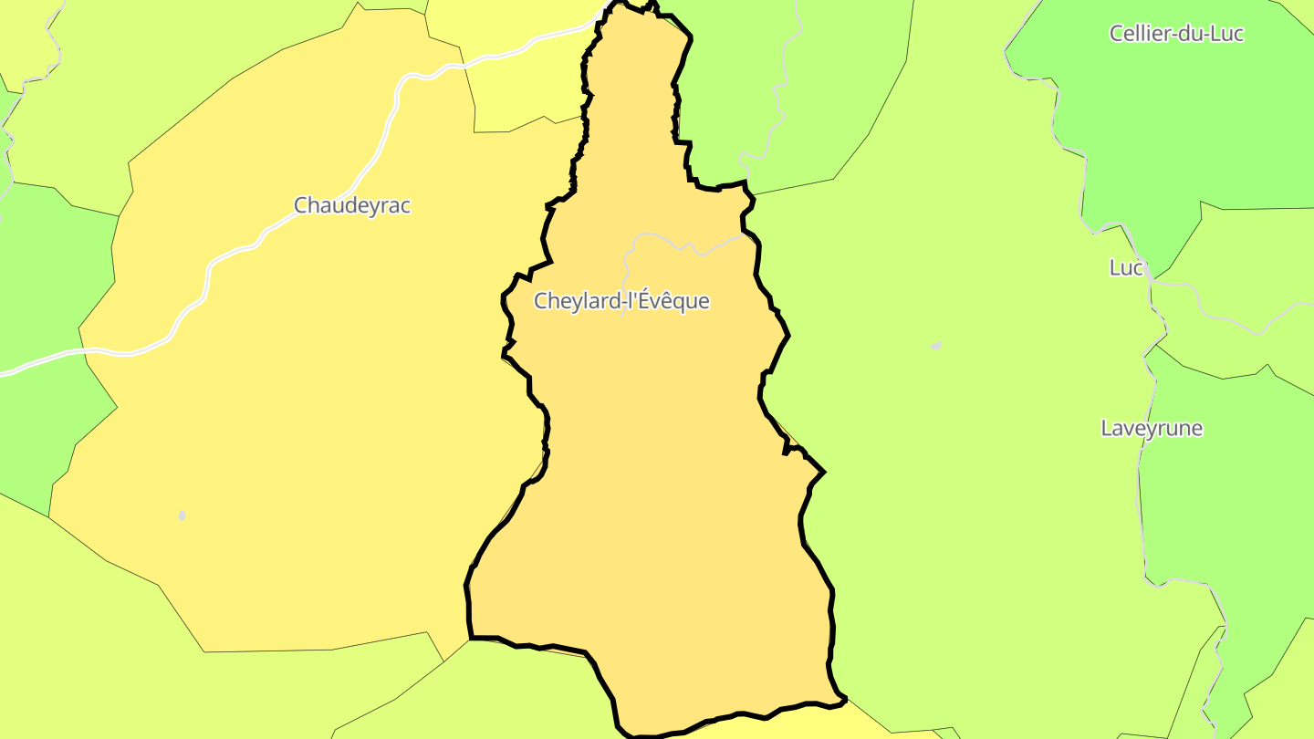 Carte des prix de l'immobilier Cheylard-l'Évêque