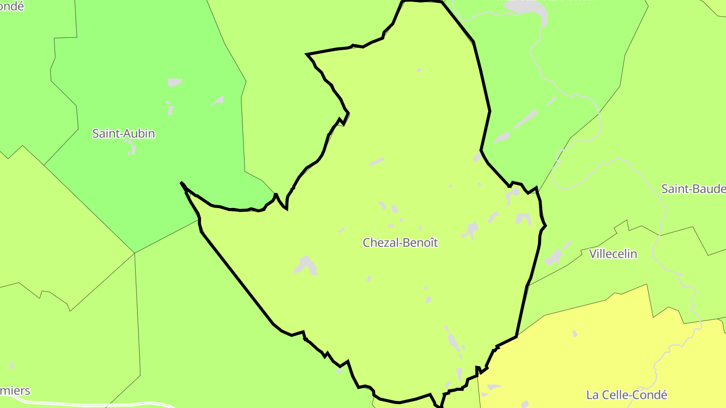 Carte des prix de l'immobilier Chezal-Benoît