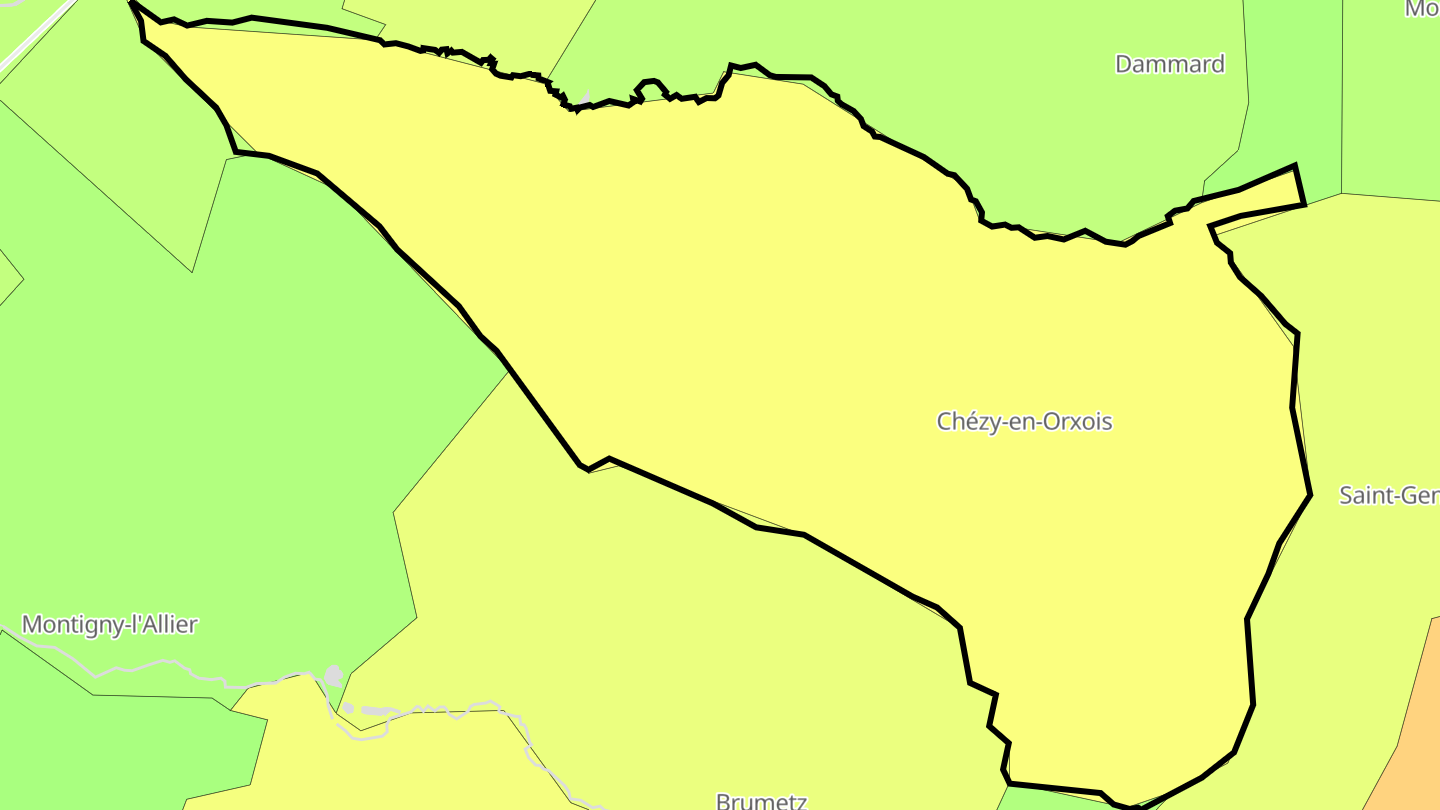 Carte des prix de l'immobilier Chézy-en-Orxois