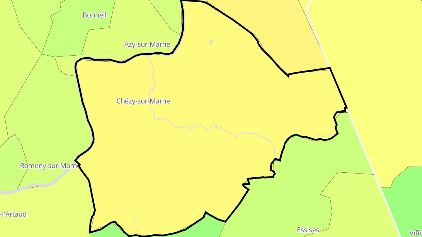 Carte des prix de l'immobilier Chézy-sur-Marne