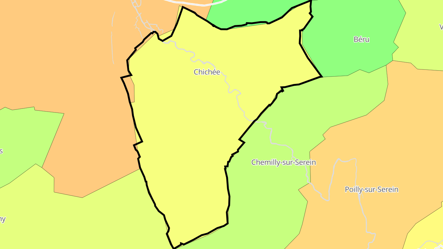 Carte des prix de l'immobilier Chichée