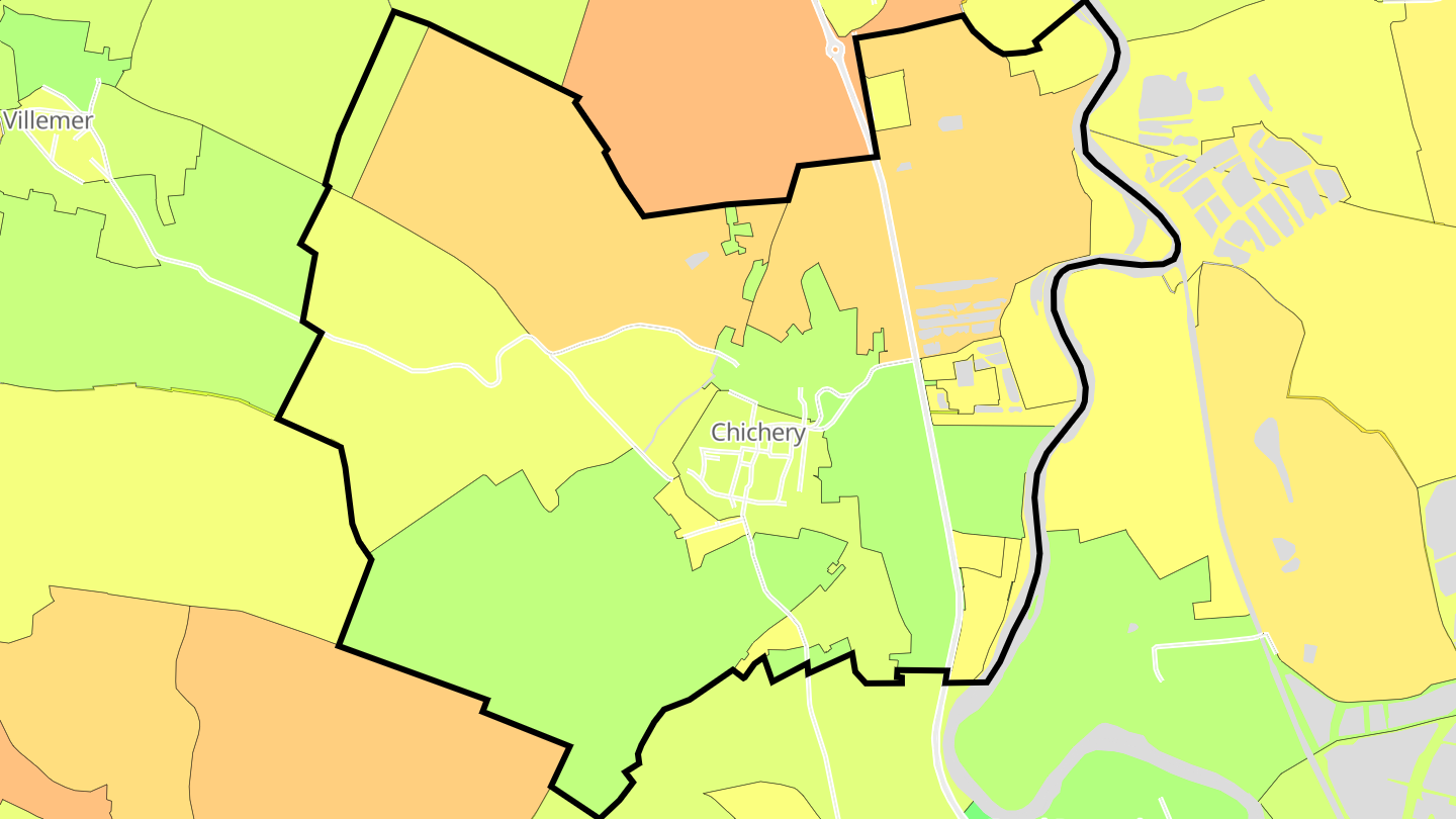 Carte des prix de l'immobilier Chichery