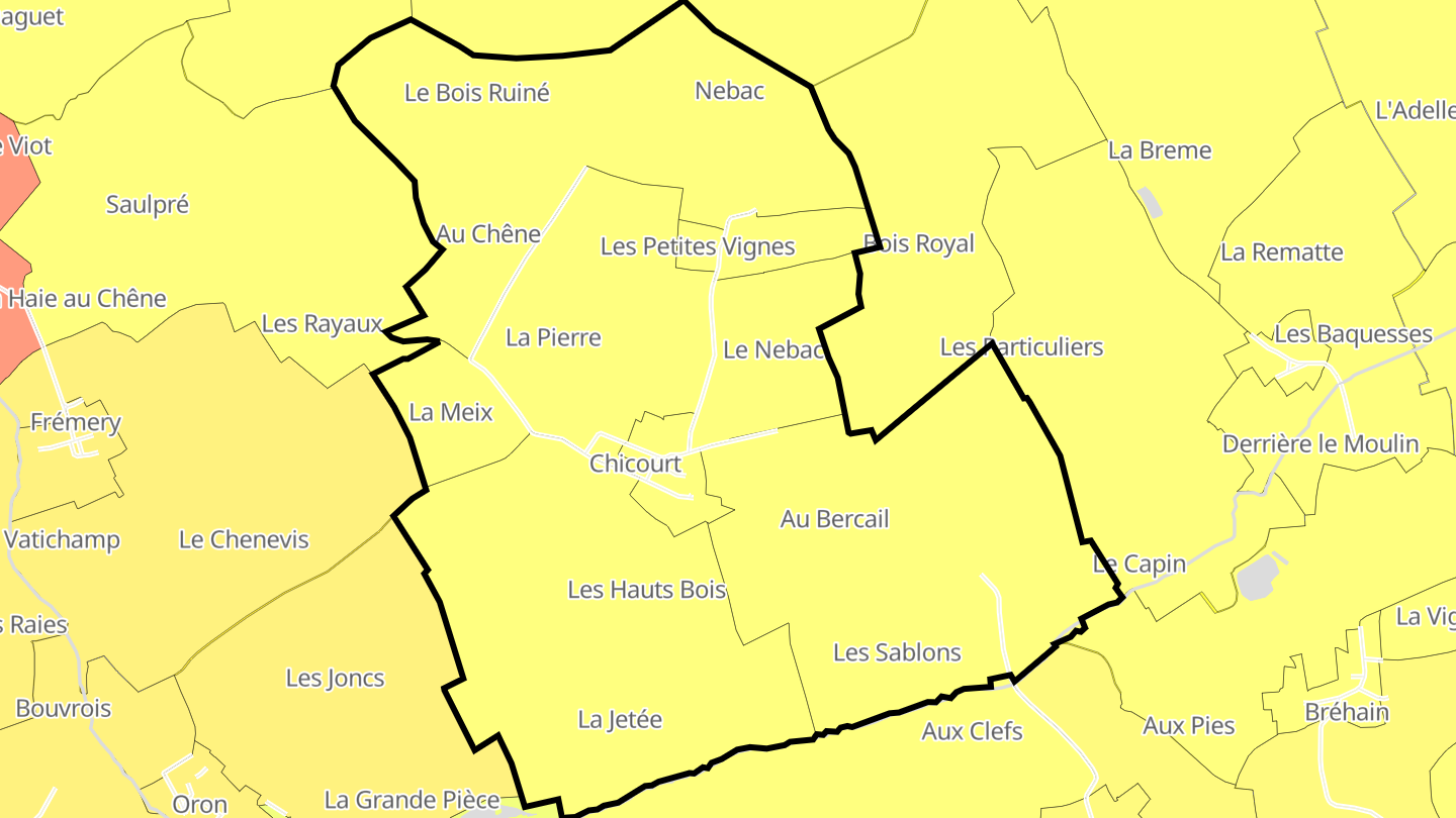 Carte des prix de l'immobilier Chicourt
