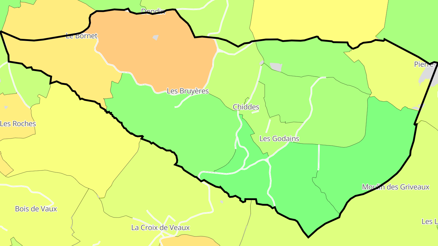 Carte des prix de l'immobilier Chiddes