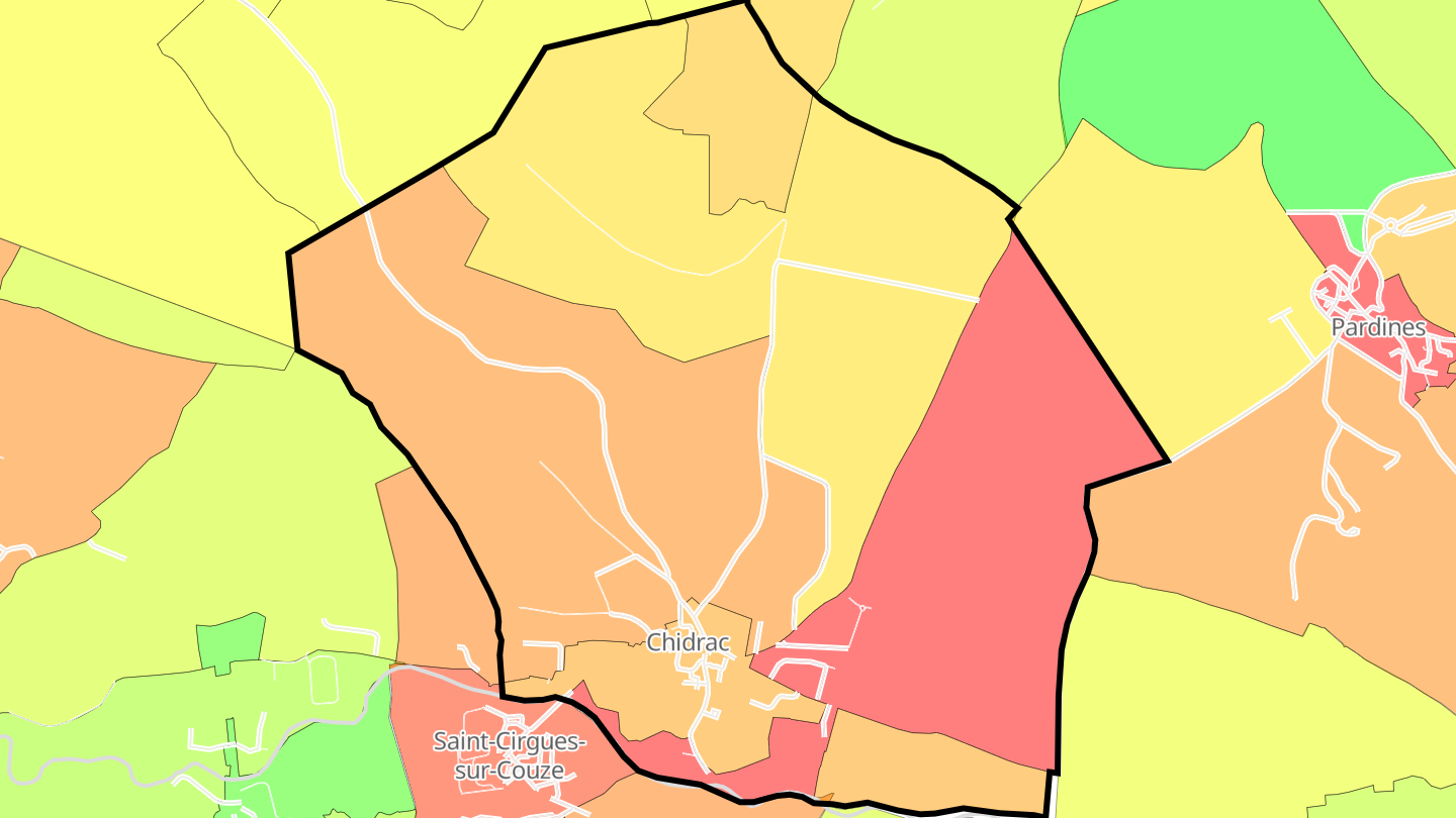 Carte des prix de l'immobilier Chidrac