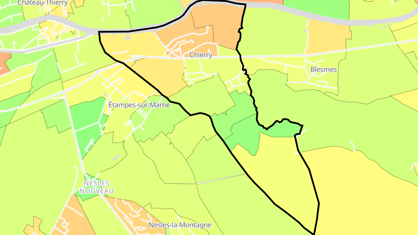 Carte des prix de l'immobilier Chierry
