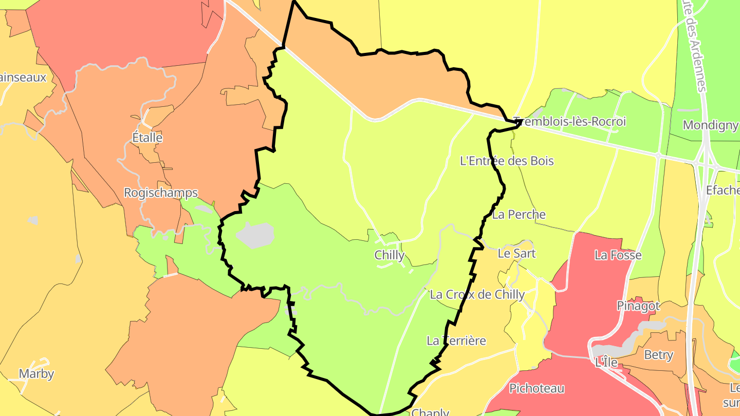 Carte des prix de l'immobilier Chilly
