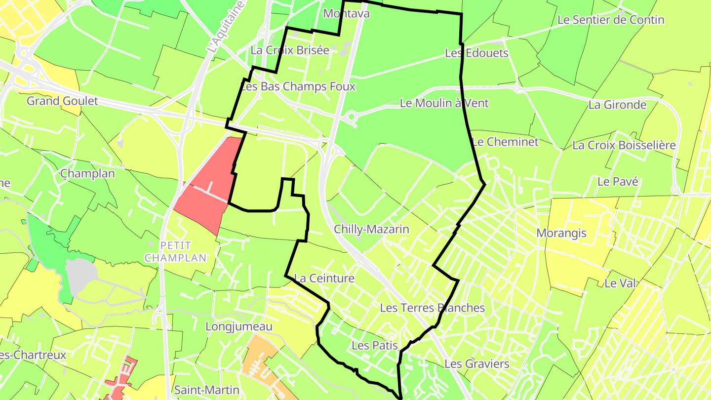 Carte des prix de l'immobilier Chilly-Mazarin