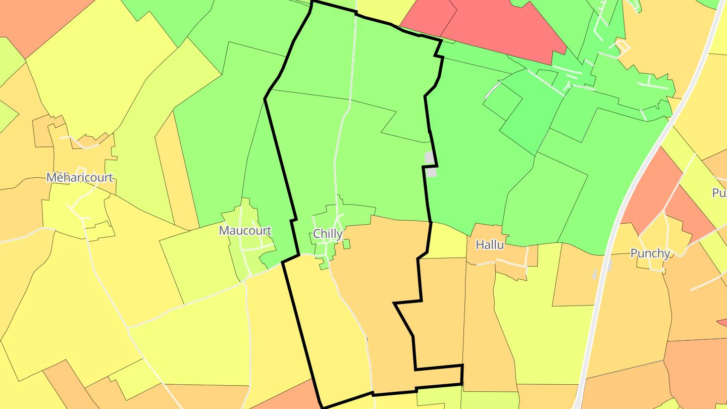 Carte des prix de l'immobilier Chilly