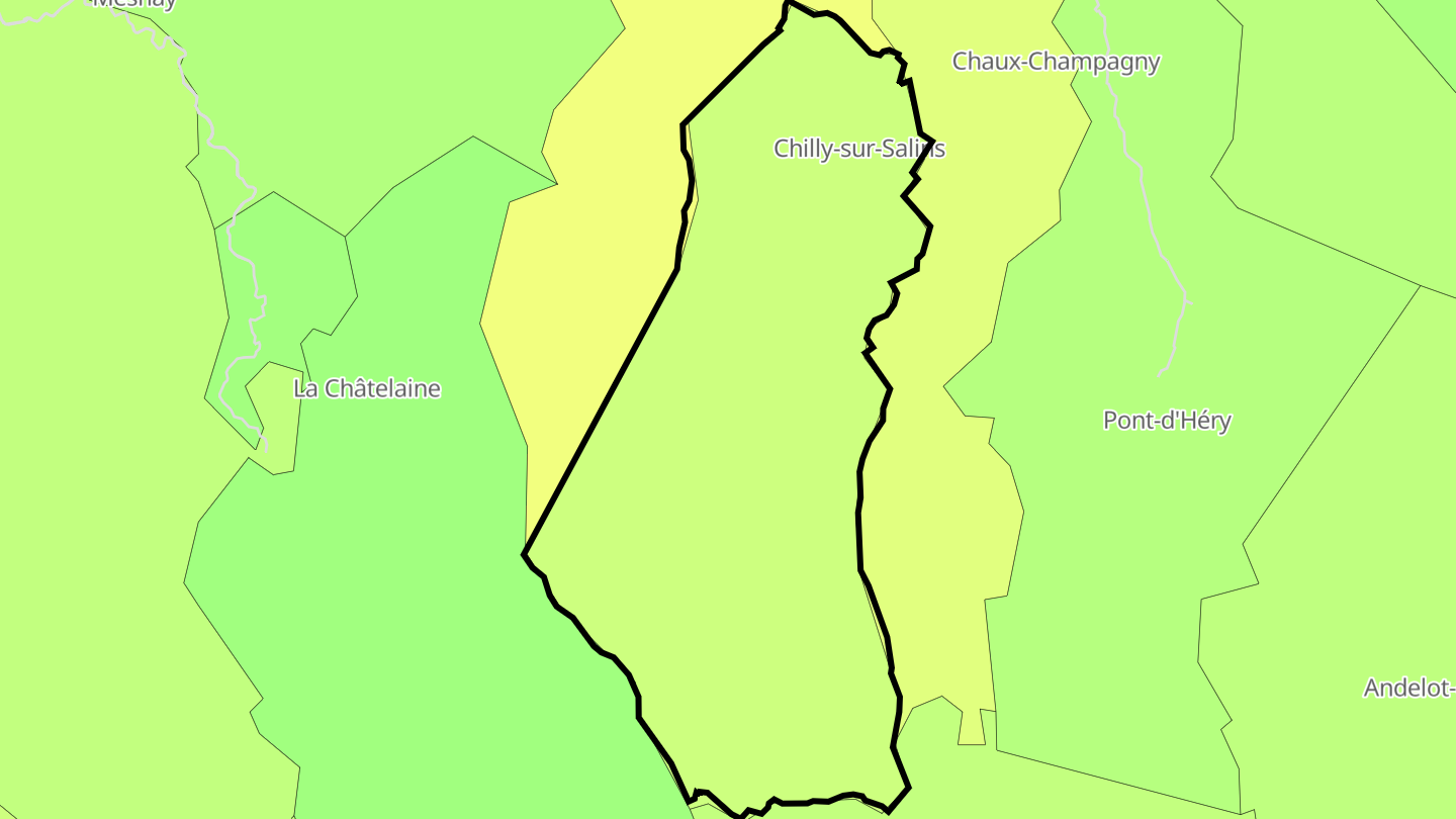 Carte des prix de l'immobilier Chilly-sur-Salins